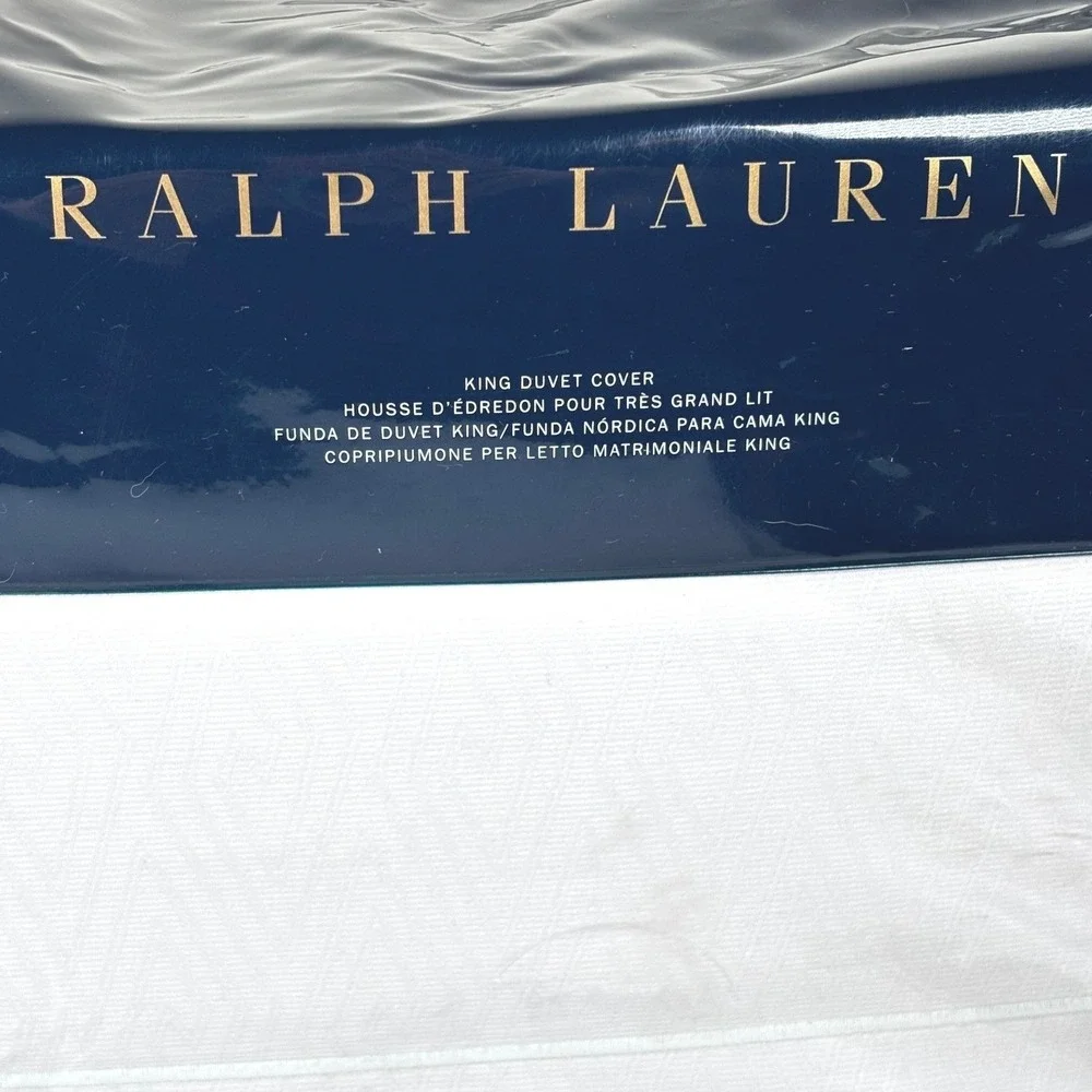 Ralph Lauren Hayden Park Row King Duvet Cover Cream Geometric Neutral Luxury NEW